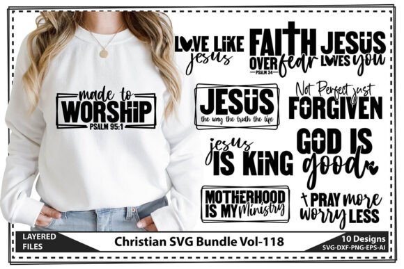 Christian SVG Bundle Vol-118: Graphics for T-Shirt Designs