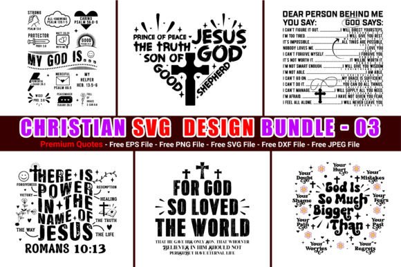 Christian SVG Shirt Designs Bundle: Graphics for T-Shirt Designs