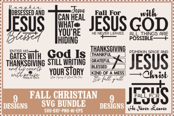 Fall Christian SVG: Graphics for T-Shirt Designs