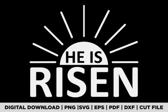 Graphics for Easter Christian He is Risen Sun T-Shirt Designs