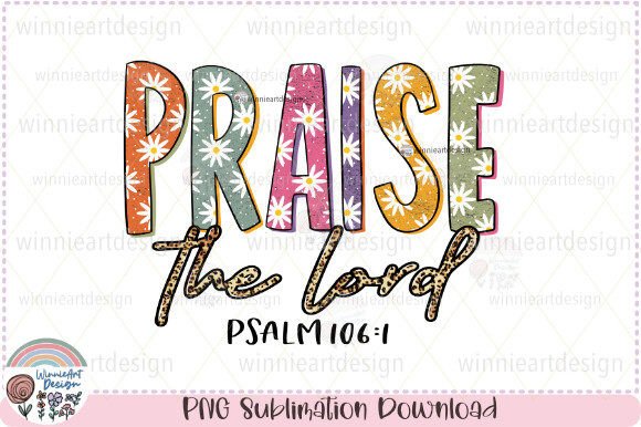 Praise the Lord Boho Christian Daisy Graphics